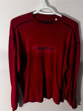 Ripzone Men's Long Sleeve Crewneck Shirt in Deep Red